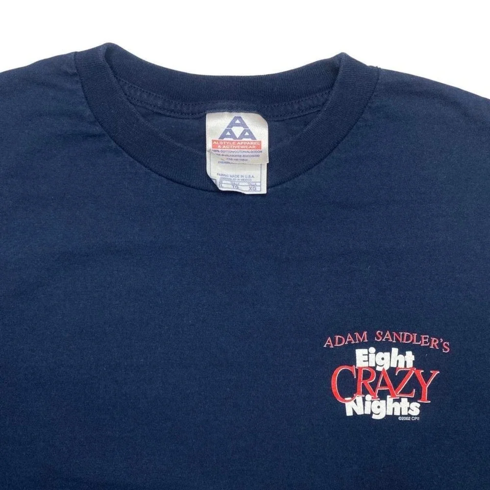 Vintage 2000s Adam Sandler‎ x Eight Crazy Nights movie promo Christmas shirt
